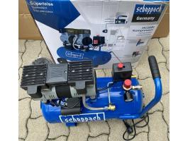 Kompresszor, ultracsendes, 2 hengeres, 1,1 kW motorral - Scheppach HC26SI, Szárazkompresszot 24 L, 8 bar