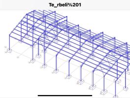 Eladó 1150 nm acélszerkezet komplett tervdokumentációval és vasalattal
