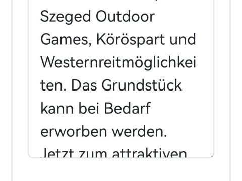 Vendégház eladó Csongrád megyében, Pusztaszer mellett