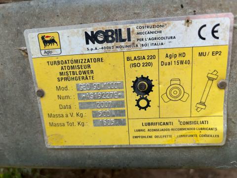 Nobili Geo 90/1000 axiál ventillátoros permetező vizsgával Nobili Geo 90/1000 axiál ventillátoros permetező vizsgával