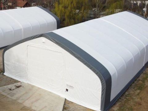 15,25 x 30,5 x 7 m-es profi minőségű fehér raktársátor 15,25 x 30,5 x 7 m-es profi minőségű fehér raktársátor
