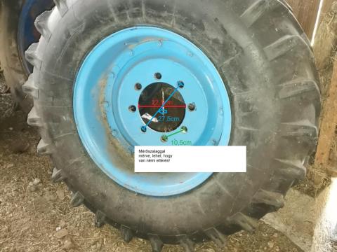 24 colos, 15-24 ballonos traktor hátsó kerekek, gumiabroncs, hátsógumi, kombájn kerekek, valamint egy plusz gumi eladó vagy cserélhető – Zetor 50, K25, Super Zetor kompatibilis