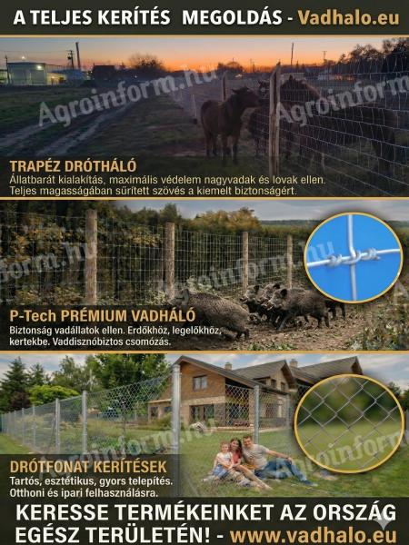 Vadháló, drótkerítés, drótháló – teljes körű védelem Gyártótól.