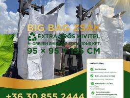 Big Bag zsák 95×95×155 cm 1,5 m³ extra erős fülekkel, vetőmaghoz, azonnal készletről!