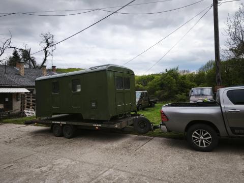 Lakhandi bódé, szuper jó állapotú felépítmény konténer katonai honvédségi