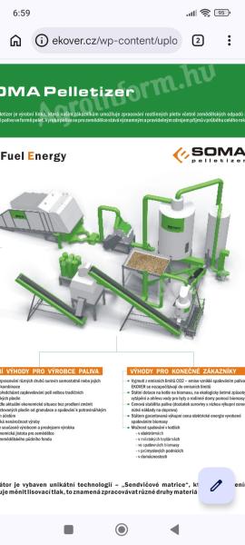 Eladó pellet előkészítő gép sor