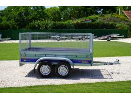 Új 2 tengelyes SEBAL utánfutó (250x135cm) rácsos magasítóval akciósan bruttó 758.000 Ft