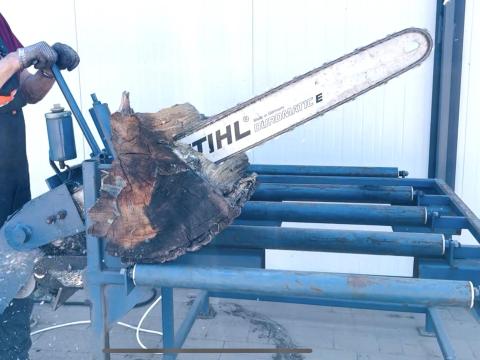 Egyedi fejlesztésű láncfűrész görgős platformmal - 970 mm Stihl Duromatic láncvezető