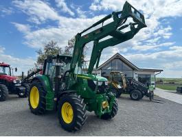 Eladó John Deere 6125M típusú traktor homlokrakodóval, frontkardánnal, fronthidraulikával