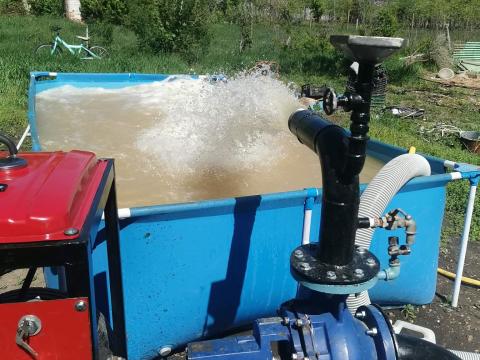 Öntöző szivattyú Merci motorral, összeépített 200d KSB szivattyú