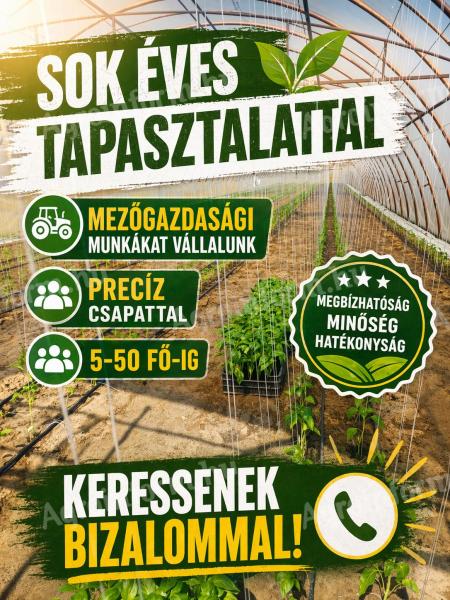 Mezőgazdasági munkákat vállalunk sokéves tapasztalattal