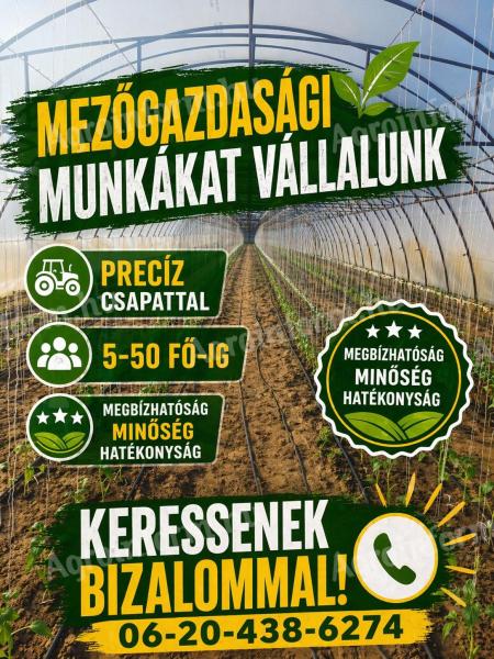 Mezőgazdasági munkákat vállalunk sokéves tapasztalattal