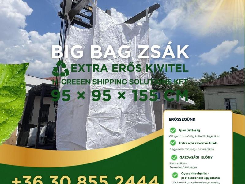 Big Bag zsák 95x95x155 - 165 cm - 100% újrahasznosított Big Bag zsák 95x95x155 - 165 cm - 100% újrahasznosított