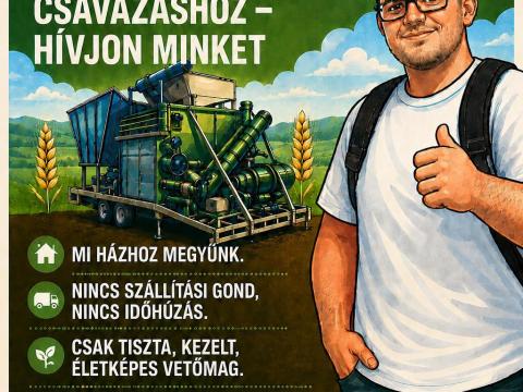 Házhoz visszük a terménytisztítást és csávázást
