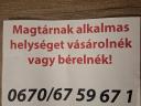 Cegléden magtárnak alkalmas helyiséget vásárolnék