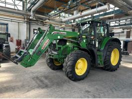 John Deere 6150M + Stoll 50.1 rakodó ajándék bálatüskével! Rugózott híd, AutoQuad, 4 pár hidr., légfék, 6+4 lámpa, Vredestein gumik. Magas, de őszinte üzemóra, alkalmi áron