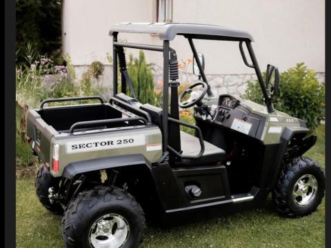 2024 Hisun sector utv eladó,  vagy pick up ra cserélhető. Vadiúj,  azonnal elvihető! Rendszámozható! 250 ccm motorral,  automata váltóval szerelve. Felszereltség: - keménytető - vonóhorog - csörlő(