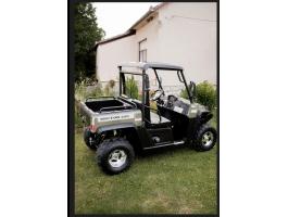 2024 Hisun sector utv eladó,  vagy pick up ra cserélhető. Vadiúj,  azonnal elvihető! Rendszámozható! 250 ccm motorral,  automata váltóval szerelve. Felszereltség: - keménytető - vonóhorog - csörlő(