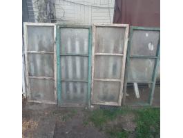4 db régi fa ablak (125x500 mm) Kiskunfélegyházán