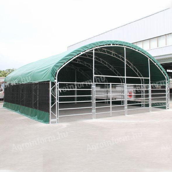 Állattartó sátor (8 × 8 × 4 m) – kompakt, gazdaságos megoldás