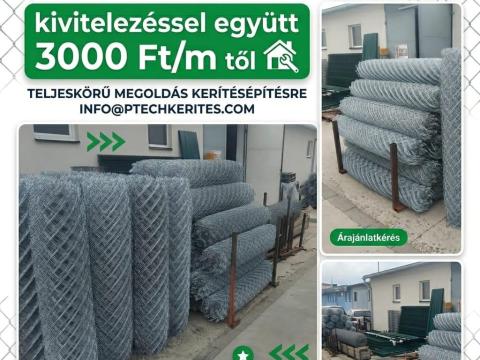 Horganyzott drótfonatok,  vadhálók,  3D kerítések,  oszlopok kivitelezéssel együtt