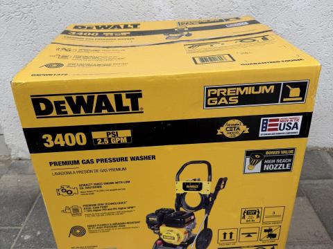 ÚJ DeWalt 3400 PSI Benzines Magasnyomású Mosó + 2db Extra Tömlő + Nyomásszabályzó tárcsa