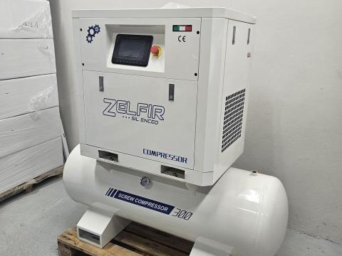 Új! Zelfir HV csendes csavarkompresszor 7,5 kW, 8 bar, 1,1 m³/perc frekvenciaváltó, 300 literes tartály /ct2420/ Új! Zelfir HV csendes csavarkompresszor 7,5 kW, 8 bar, 1,1 m³/perc frekvenciaváltó, 300 literes tartály /ct2420/