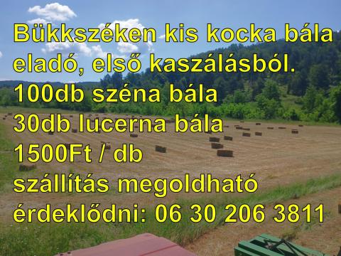 Bükkszéken kis kocka bála eladó, széna és lucerna Bükkszéken kis kocka bála eladó, széna és lucerna