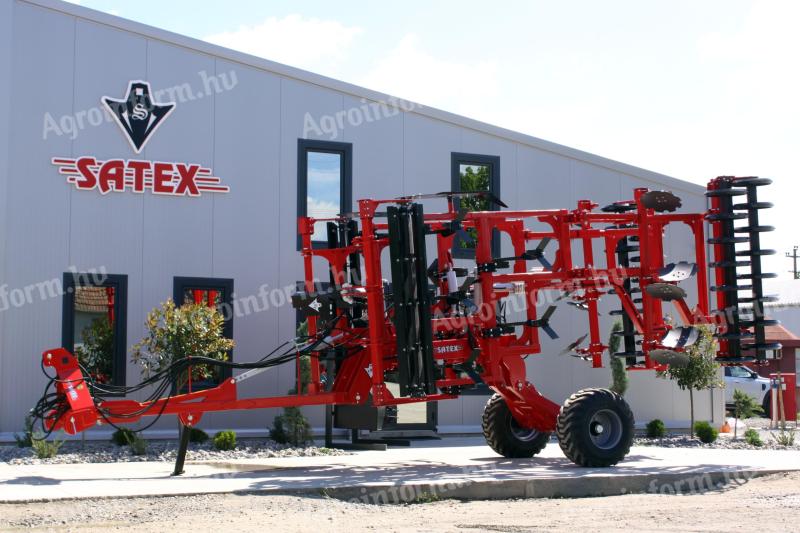 Satex Maxi Grubber 3800 félig függesztett szántóföldi kultivátor + Topper aprítókéses henger