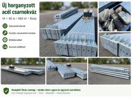 Új horganyzott acél csarnokváz eladó – 14×40×5 m - 560 m²