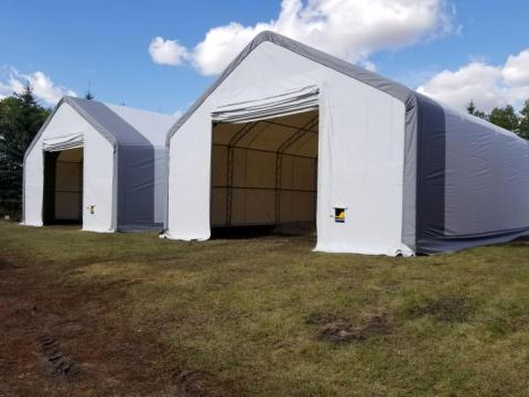 Ház típusú ipari sátor (9 × 12 × 6 m) – Azonnal raktárról Ház típusú ipari sátor (9 × 12 × 6 m) – Azonnal raktárról