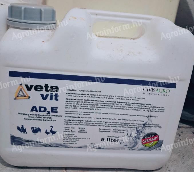 Eladó VetaVit AD₃E 5 liter – bontatlan