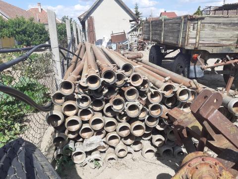 Átmérő 100 mm és átmérő 130 mm alumínium, 6 méter hosszú locsolócsövek szórófej talpakkal Átmérő 100 mm és átmérő 130 mm alumínium, 6 méter hosszú locsolócsövek szórófej talpakkal