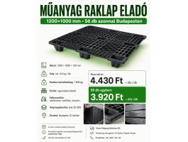 Műanyag raklap eladó – 1200×1000 mm – 56 db azonnal Budapesten - 30 855 - 2444 Új paletta