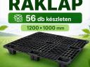 Fekete műanyag raklap / export raklap eladó – 1200×1000 mm – 1.500 kg statikus terhelhetőség – 56 db