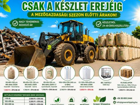 Big Bag zsákok fémtelepeknek,  autóbontóknak – készletről,  24–48 órás szállítással 06 30 855 2444