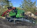 Ágdaráló,  faaprító,  gallydaráló Woodzilla BBT 400 utánfutóra szerelt ipari darus ágaprító,  3,5 t össztömeg