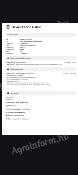 Mezőgazdasági gépész