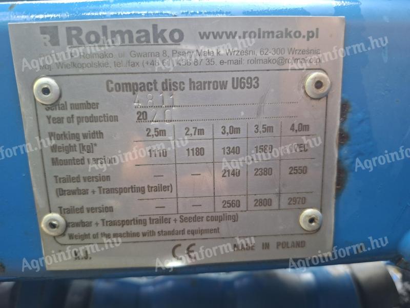 Rolmako rövidtárcsa eladó