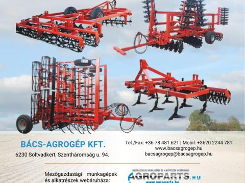 Tárcsa, ásóborona, kombinátor, henger Tárcsa, ásóborona, kombinátor, henger