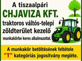 Traktoros váltós-telepi zöldterület kezelő