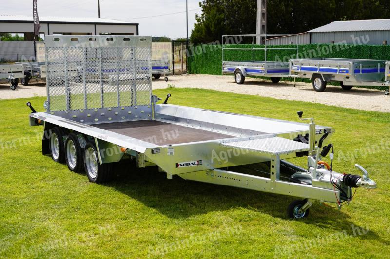 Új SEBAL - Bau 400 - 3 tengelyes (3500kg) gépszállító utánfutó