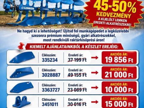 LEMKEN AKCIÓ A PAP-ALKATRÉSZNÉL