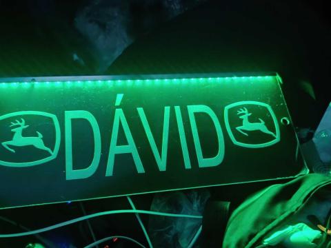 Eladó Dávidos John Deere név tábla PLEXI világító tábla -