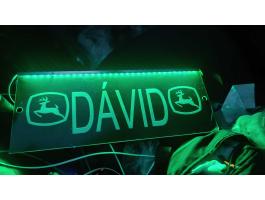 Eladó Dávidos John Deere név tábla PLEXI világító tábla -