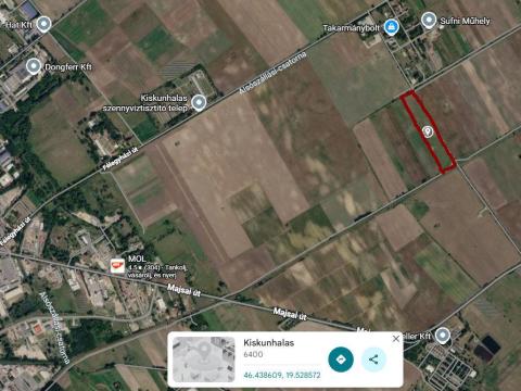 Kiskunhalason, a Majsai út közelében 2,7 ha szántó Kiskunhalason, a Majsai út közelében 2,7 ha szántó
