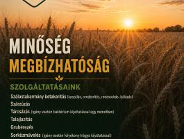 Gépi szolgáltatás bálázás kaszálás stb