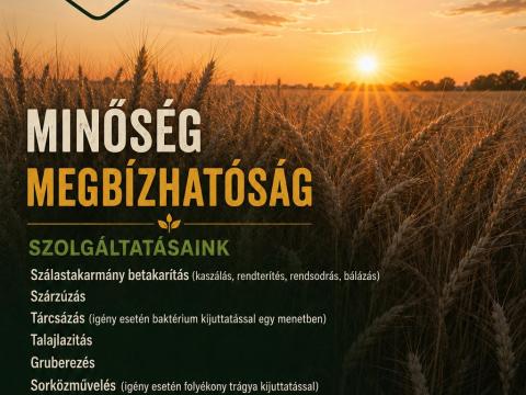 Gépi szolgáltatás bálázás kaszálás stb Gépi szolgáltatás bálázás kaszálás stb