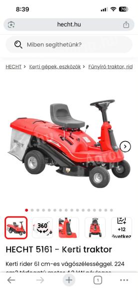 Kerti fűnyíró traktor