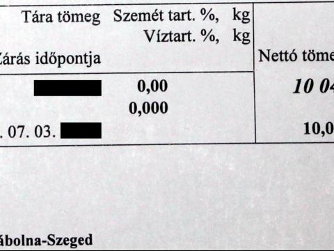 100,4 mázsa idei őszi takarmánybúza eladó Szeged közelében